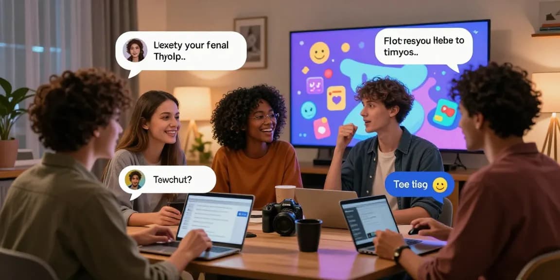 Engaging NSFW AI chat scene showcasing lively user interactions in a vibrant digital environment.