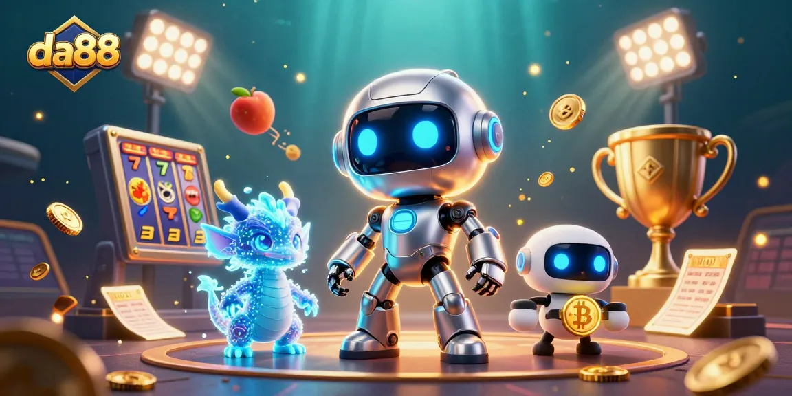 Experience thrilling slot games and jackpots at da88 with this dynamic gaming illustration