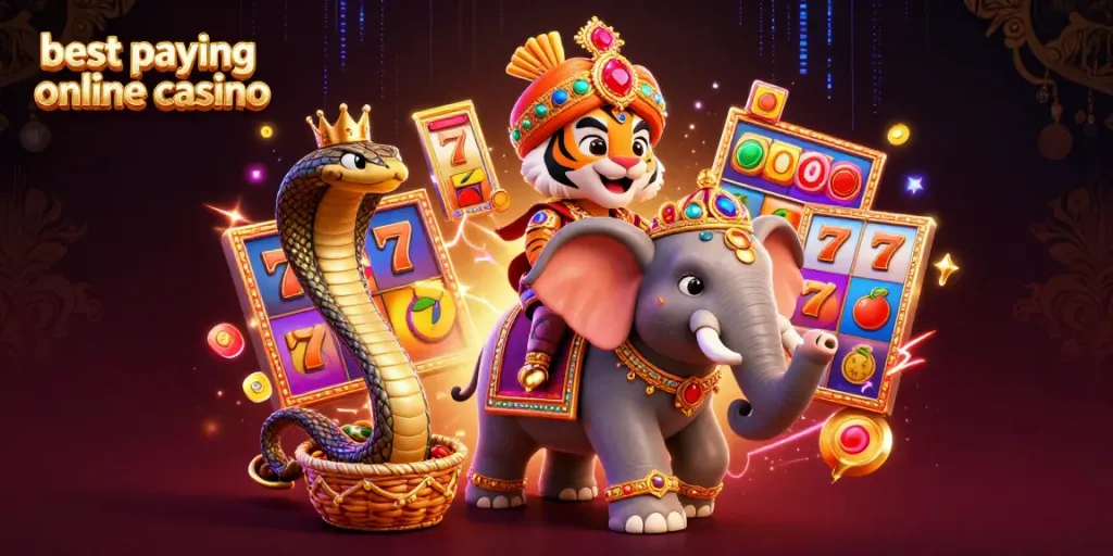 Experience the thrill at the best paying online casino with neon-lit slot games and an enchanting atmosphere.