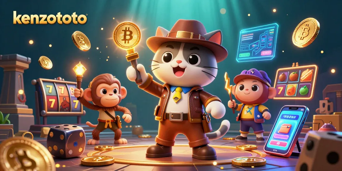 Experience thrilling gameplay at kenzototo with a captivating 3D casino scene discovering golden artifacts.
