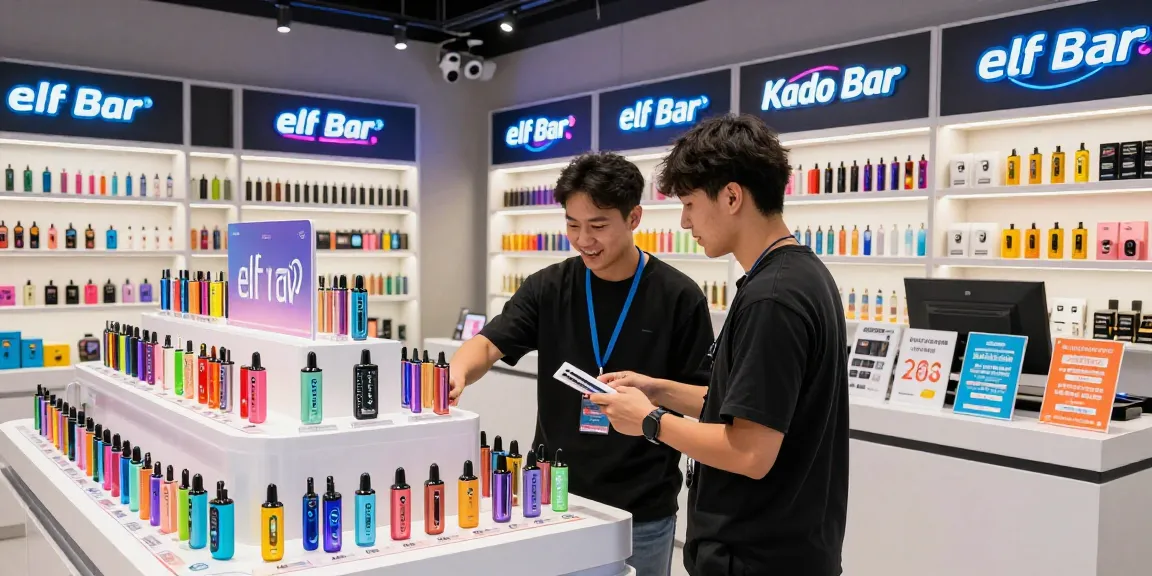 Shop for top disposable vapes in USA with vibrant displays and friendly staff assisting customers in a welcoming vape store.