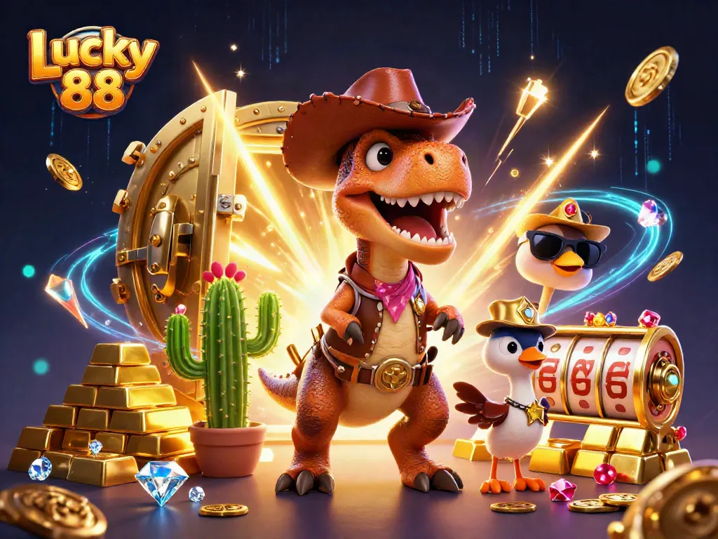 Experience Lucky 88 with vibrant jackpot reels and dynamic casino-themed elements.