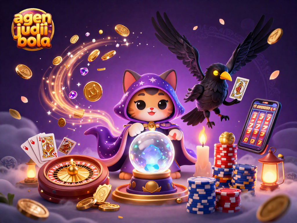 Experience thrilling action with agen judi bola in this vibrant 3D casino illustration.