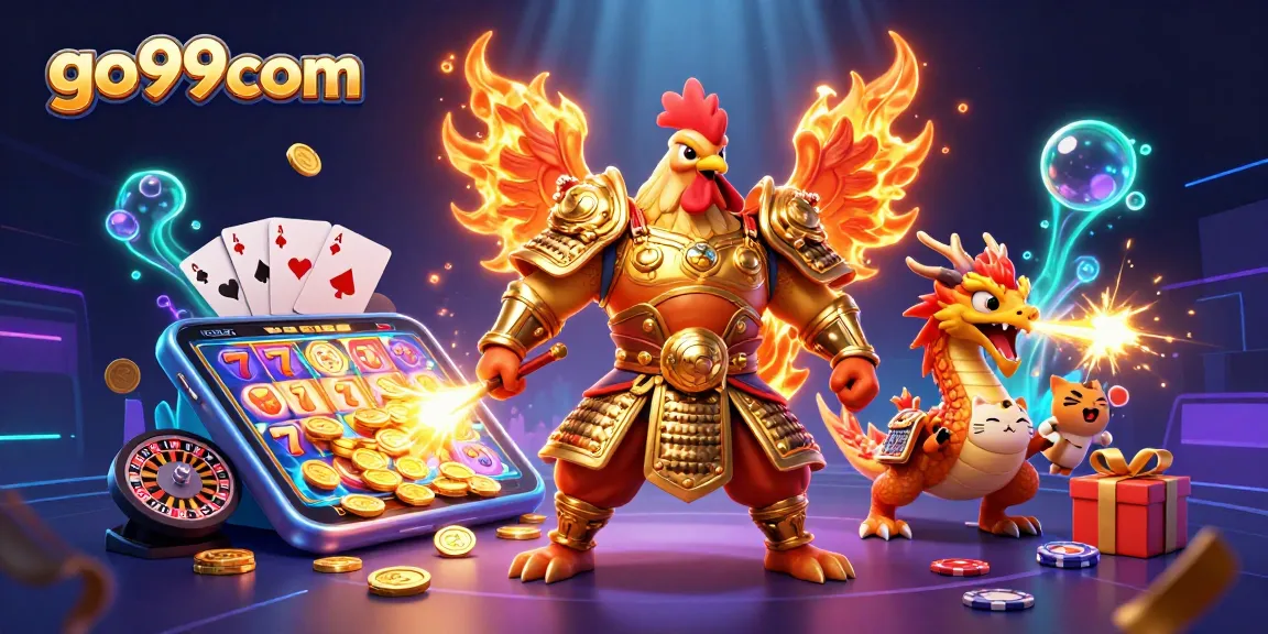 Engage with go99com’s vibrant 3D casino experience featuring exciting slot game elements and dynamic characters.