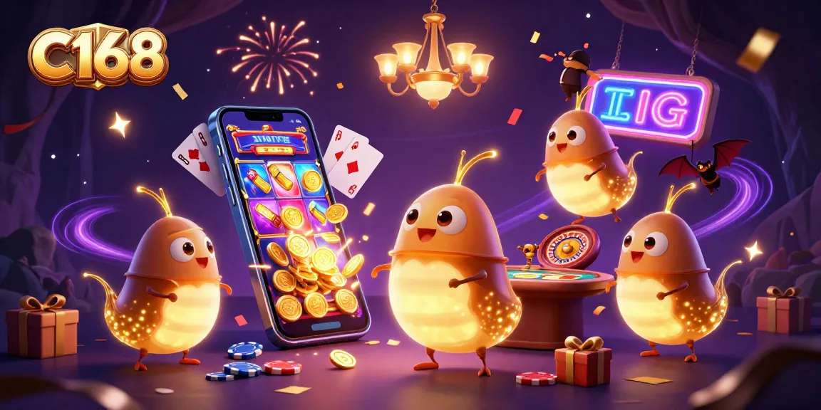 Experience the thrill of C168 at a vibrant underground casino powered by glowing characters and exciting games.