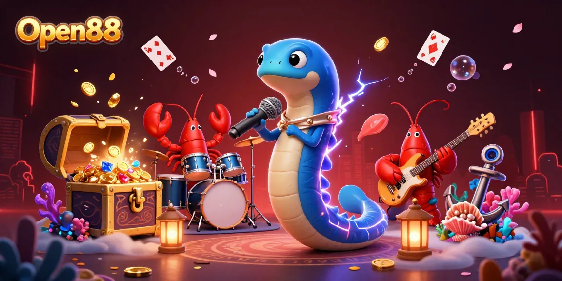 Experience thrilling gameplay at Open88 with an electrifying underwater casino stage featuring a DJ electric eel.