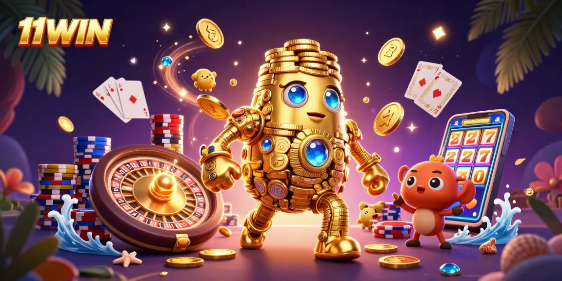 Experience thrilling gameplay with 11WIN's vibrant casino scene filled with rich elements.