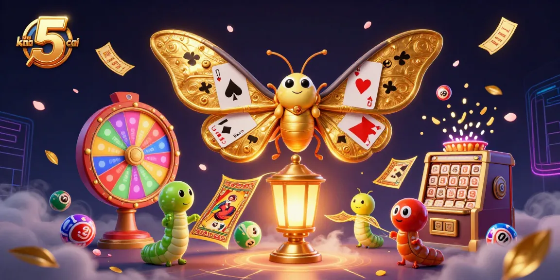 Experience keo nha cai 5 with a dynamic 3D illustration displaying vibrant casino elements and characters.