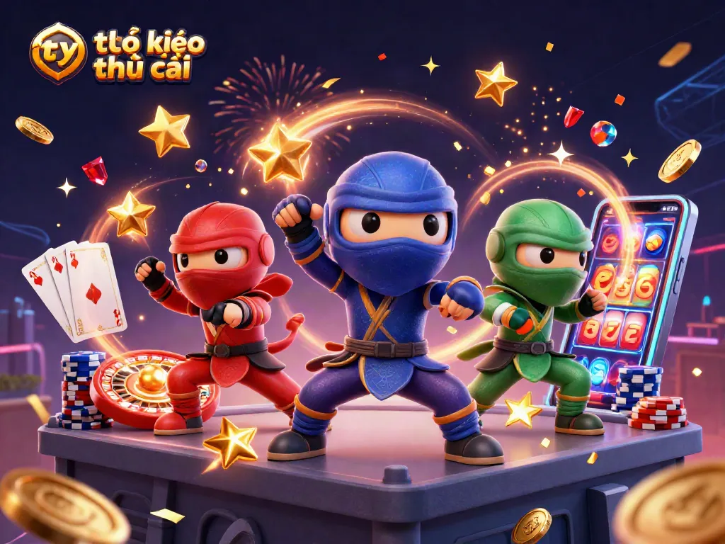 Bet on tỷ lệ kèo nhà cái with a dynamic 3D ninja chameleon team illustrating betting excitement.