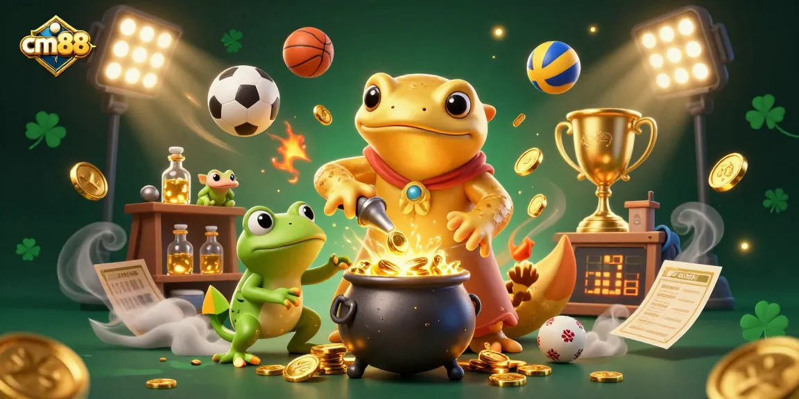 Engage in excitement with cm88 at this vibrant casino scene featuring dynamic sports elements.