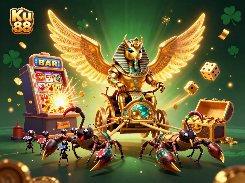 Experience Ku 88's exciting jackpot thrills with a dynamic casino fantasy scene.