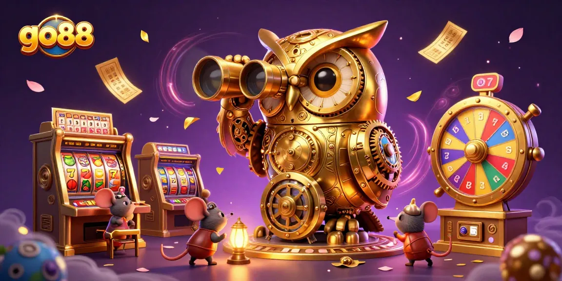 Experience dynamic gaming action at go88 with vibrant slot machines and whimsical characters.