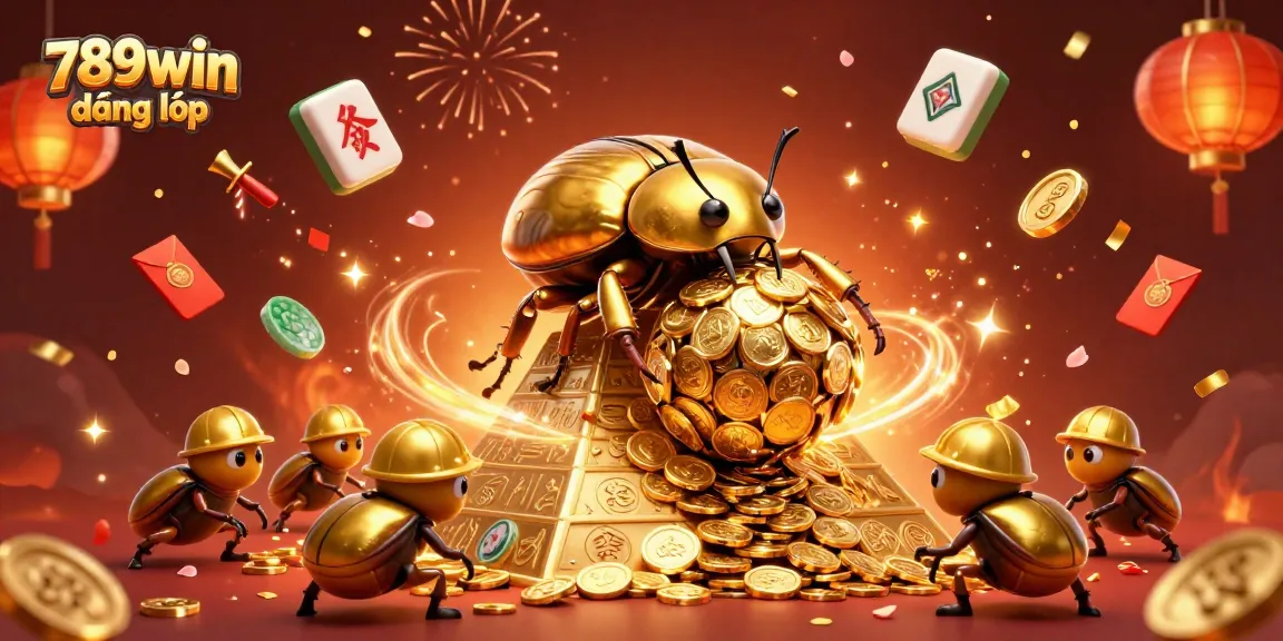 Experience the excitement of 789win đăng nhập with dynamic visuals of casino elements, golden coins, and festive decorations.