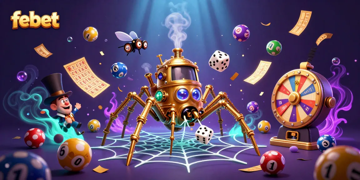 Experience the excitement of febet's dynamic lottery games with a captivating 3D illustration featuring steampunk characters.