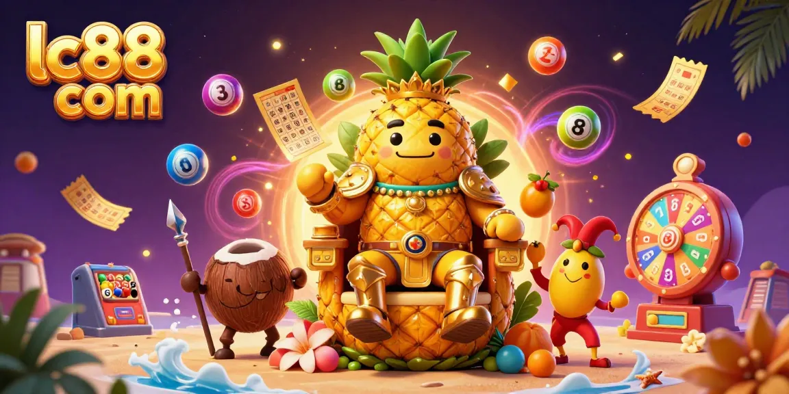 Experience thrilling gaming action at lc88 com with vibrant colorful lottery elements in a dynamic casino scene.