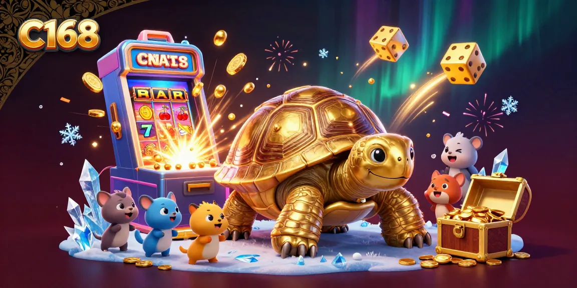 C168 offers exciting gameplay with a vibrant tortoise pinball machine and jackpot elements.