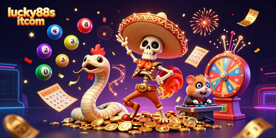 Join the fun at lucky88s itcom with a dynamic celebration of wins in an exciting casino scene!