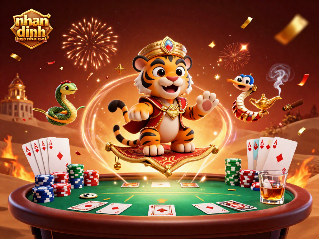 Engage in exciting gaming with nhan dinh keo nha cai featured in a vibrant 3D casino scene.