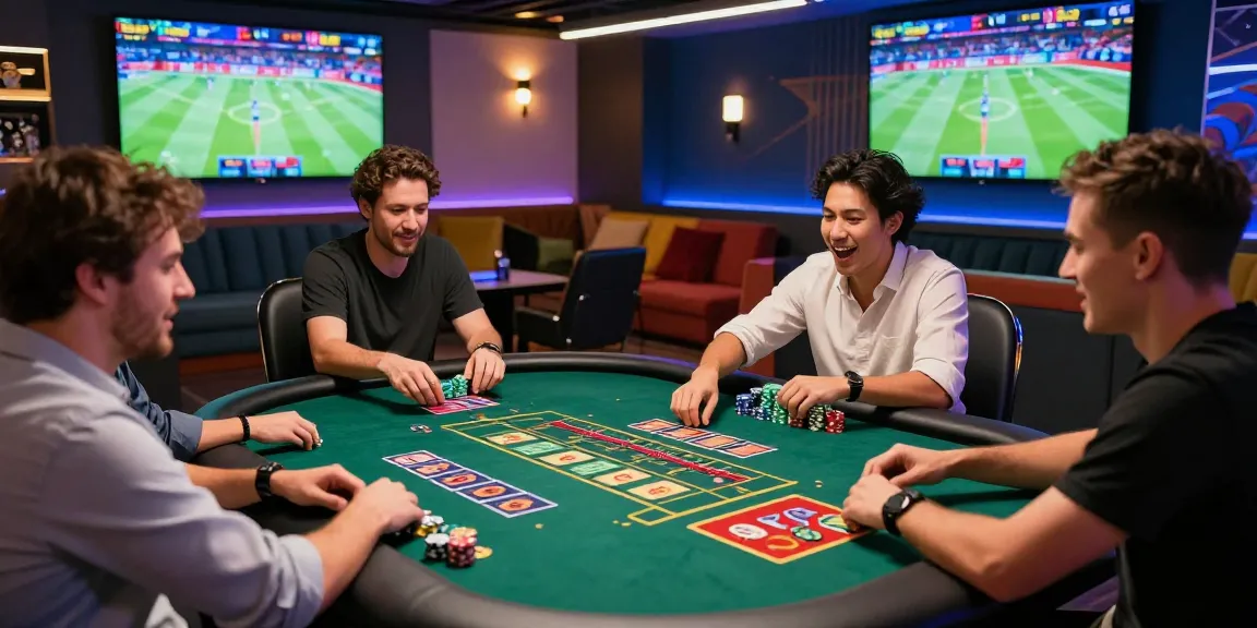 Engaging online casino experience at F168 COM with players around vibrant gaming tables.
