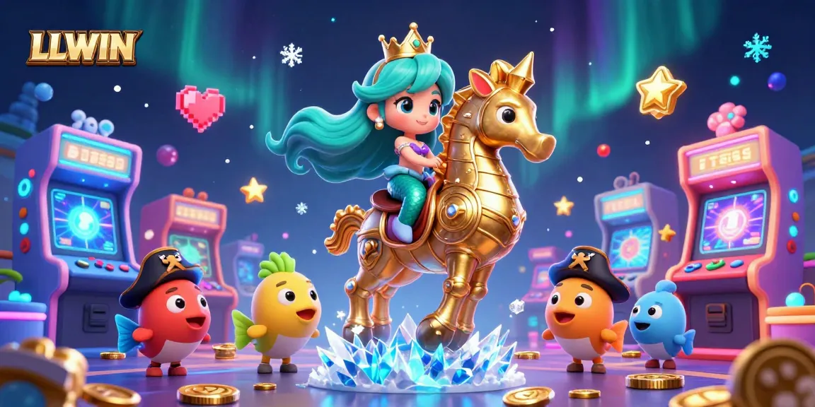Experience thrilling gameplay with LLWIN in a vibrant 3D casino scene featuring magical elements.