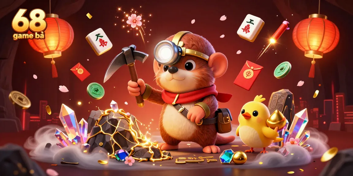 Experience the thrill of 68 game bài with dynamic casino elements in a vibrant 3D illustration.
