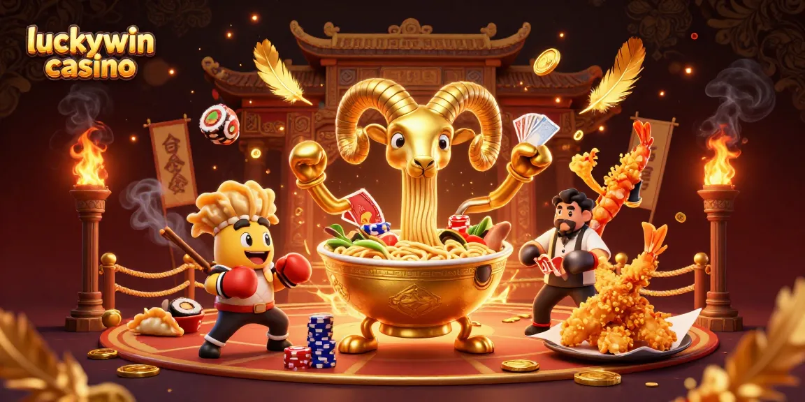 Engage with luckywin casino's dynamic 3D cartoon scene filled with vibrant game elements and characters.