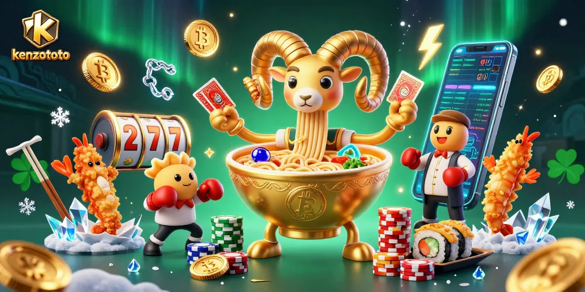 Experience exciting games with kenzototo's vibrant 3D casino scene featuring animated characters and digital assets.