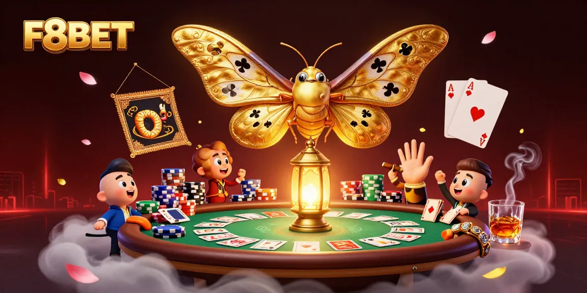 Experience the thrill of F8BET with vibrant casino elements and a visually striking illustration.