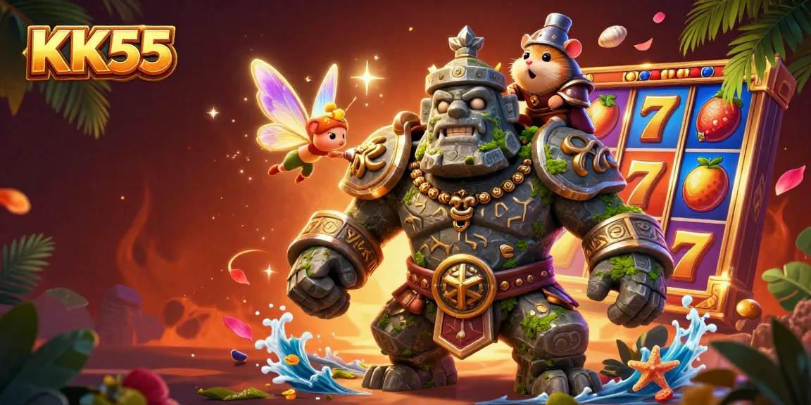 Join the exciting KK55 slot adventure with sparkling characters and colorful jackpot elements.