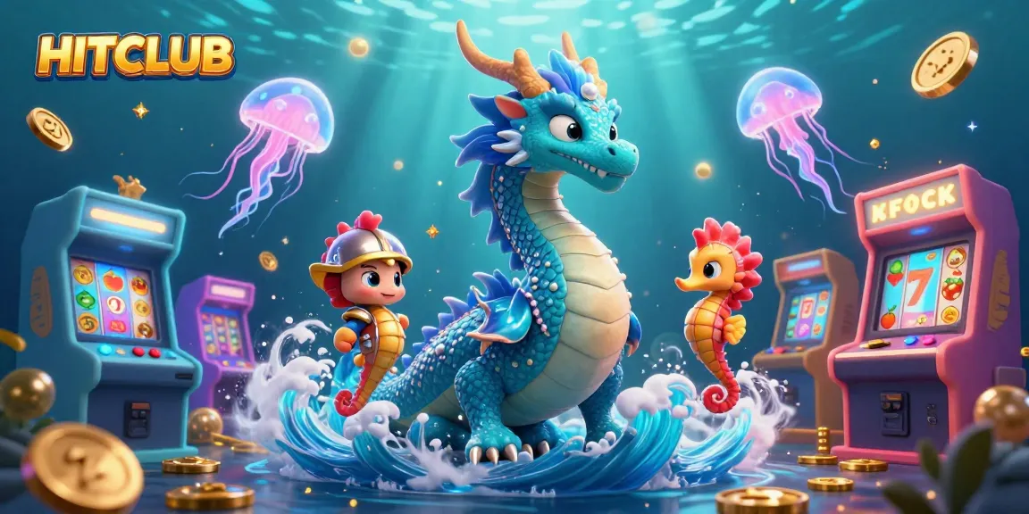 Experience the magic of HITCLUB with a lavish underwater scene featuring mystical creatures and vibrant casino slots.