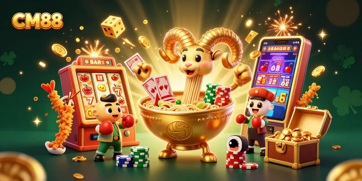 Experience excitement with CM88's lively 3D casino scene, showcasing vibrant games and engaging characters.