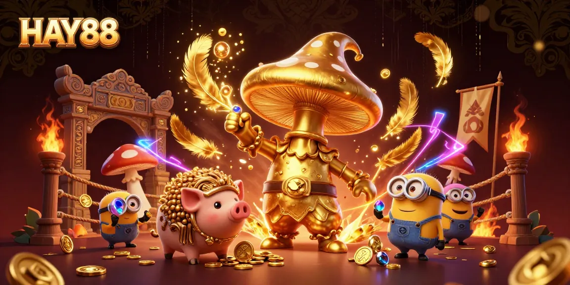 Experience the magic of HAY88 with vibrant golden treasures and exciting gaming elements.