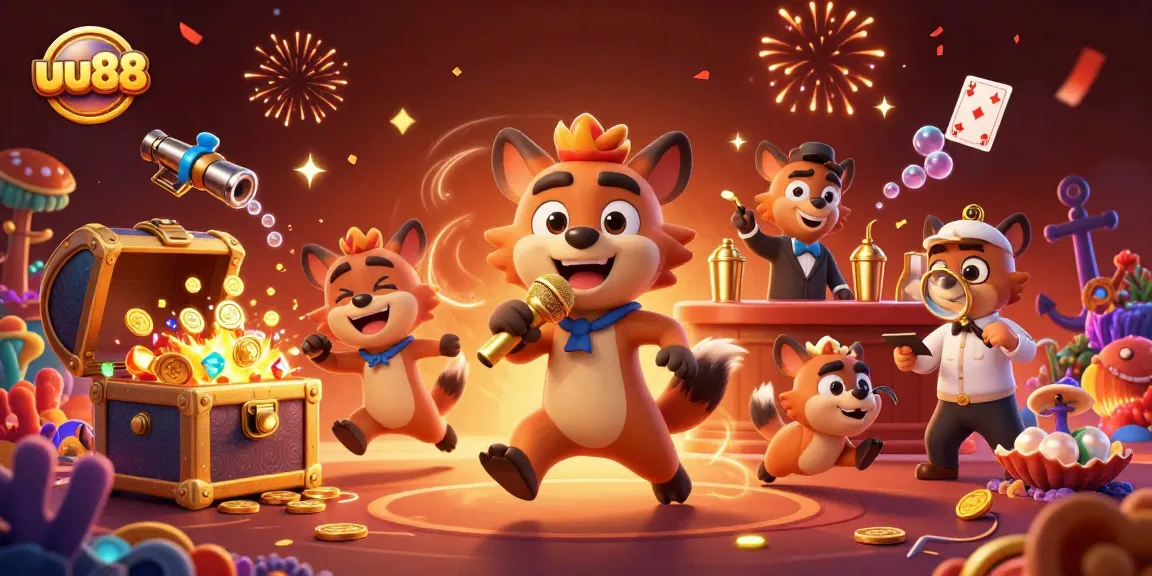 uu88 hyenas in a vibrant casino scene mixing drinks and checking IDs